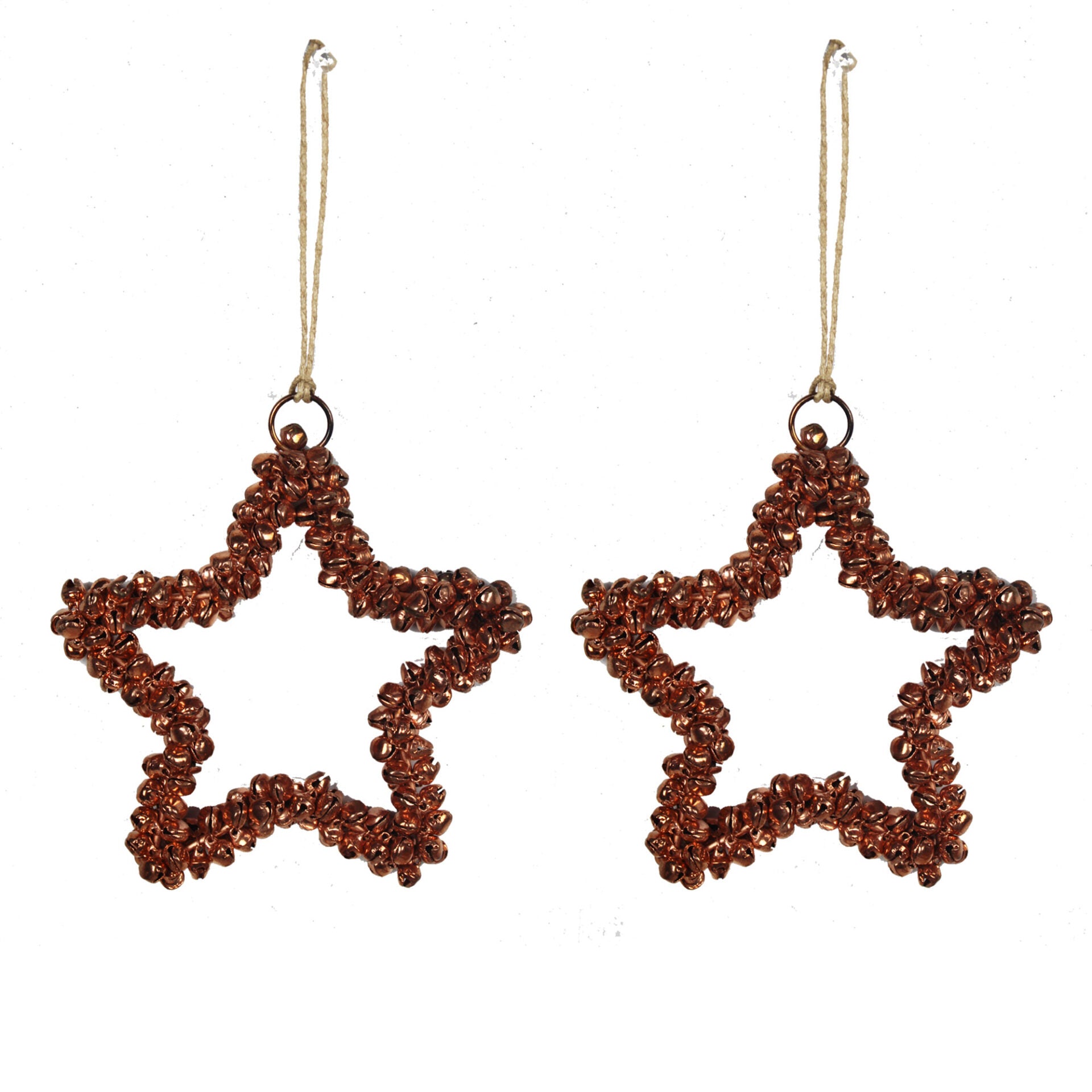Set of 2 Star Shaped Christmas Tree Hanging Ornaments